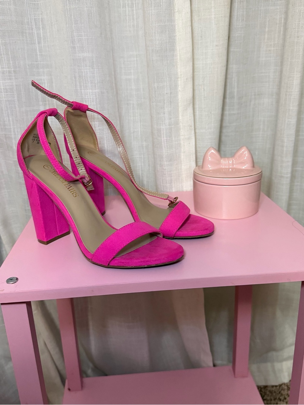 Dream Pairs Fuchsia Open-Toe Block Heel Sandals